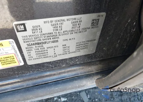 2015 Buick Enclave Leather from USA, damaged, VIN 5GAKRBKD0FJ114806